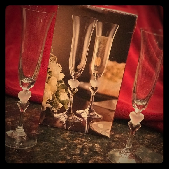 Toasting / champagne Flutes Set of 2 - Picture 2 of 5